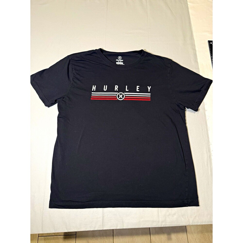 Hurley Men’s XL Black Graphic Logo Crew Neck Short Sleeve Cotton T-Shirt